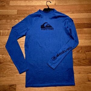NWOT Quiksilver Men's Blue Wave Logo UV/SPF Protection Surf Shirt